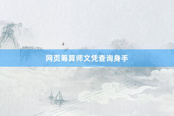 网页筹算师文凭查询身手